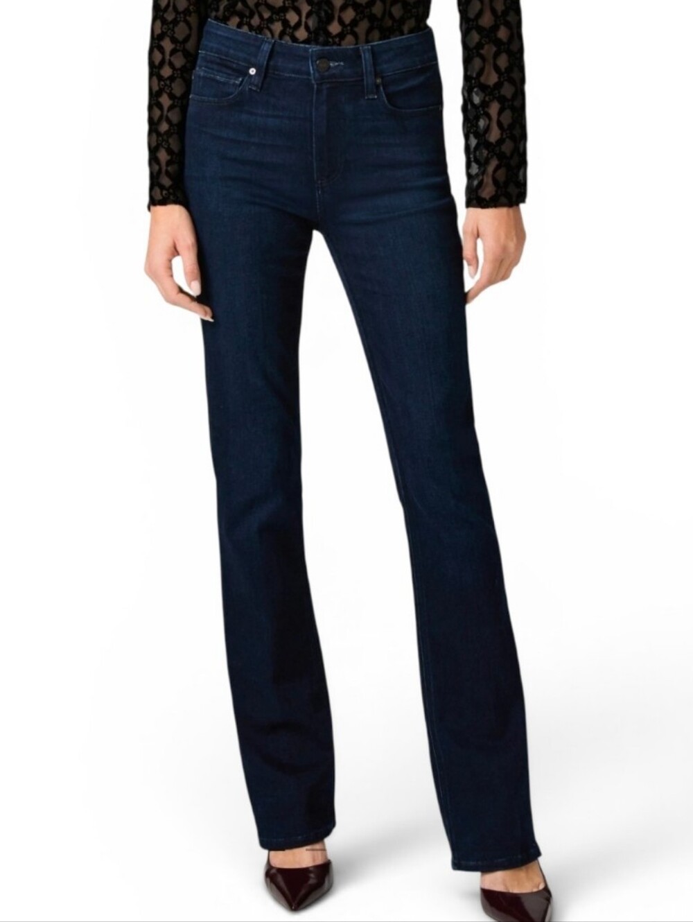 NWOT PAIGE X REVOLVE High-Rise Manhattan Bootcut Jeans in Dark Wash - Size 30